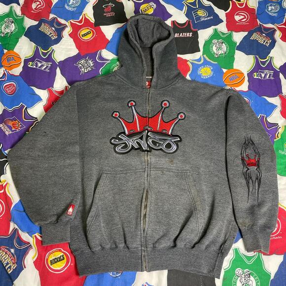 Y2K JNCO MMA Elite Top Heavy Grunge Wings Zip Up Jacket Hoodie - Picture 1 of 8